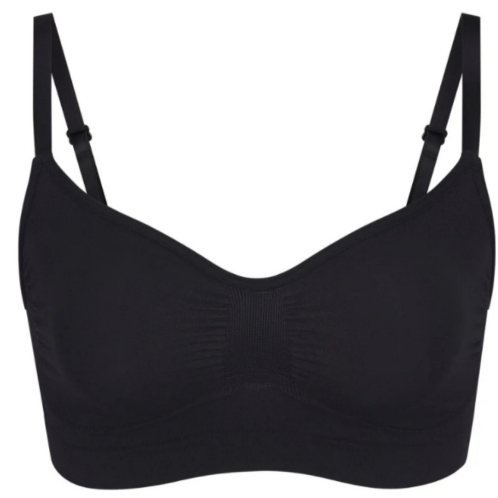 PINK Victoria's Secret XL Wireless Pushup Bra Black w Pink Interior